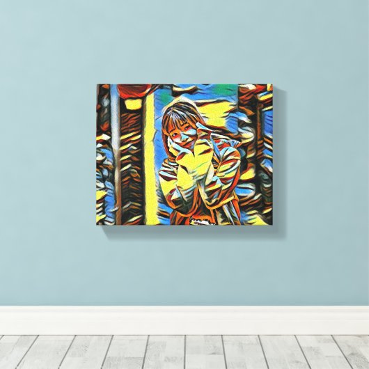 "Kleine zonneschijn in geel" Canvas Afdruk (Insitu (Houten vloer))