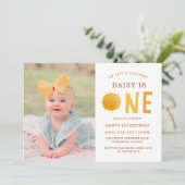 Kleine Zonneschijn Is Een 1e Verjaardagsfoto Kaart (Staand voorkant)