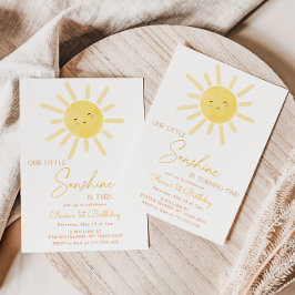 Kleine zonneschijn minimalist 1e verjaardag kaart