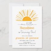 Kleine zonneschijn minimalist 1e verjaardag kaart (Voorkant)