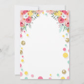 Kleine zonneschijn Verjaardag uitnodiging Roze Blo (Achterkant)