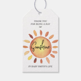 Kleine zonnestraal baby shower cadeaulabel