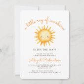 Kleine Zonnestraal QR Code Baby Shower Kaart (Voorkant)