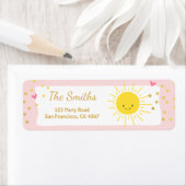 Kleine zonnige Adresetiketten Summer Pink Gold Etiket (Insitu)