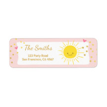 Kleine zonnige Adresetiketten Summer Pink Gold