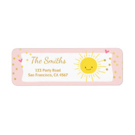 Kleine zonnige Adresetiketten Summer Pink Gold Etiket
