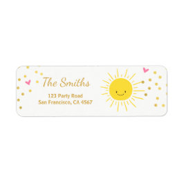 Kleine zonnige Adresetiketten Summer Pink Gold Etiket
