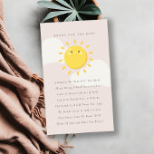 Kleine zonnige Blush Books voor Baby shower Informatiekaartje