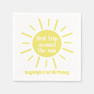 Kleine zonnige eerste reis rond de zon servet