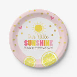 Kleine zonnige papieren Borden Birthday limonade r Bordje