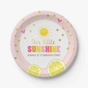 Kleine zonnige papieren Borden Birthday limonade r Bordje