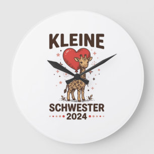 Kleine zus 2024 Schattige giraffe zus ontwerp_1 Grote Klok