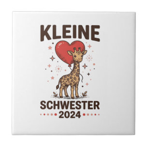Kleine zus 2024 Schattige giraffe zus ontwerp_1 Tegeltje