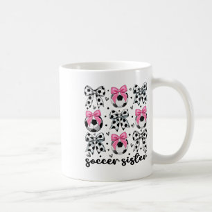 Kleine Zus Coquette Voetbal Boog Schattig Voetbal Koffiemok