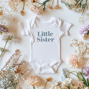 Kleine zus Dusty Blue Matching Sibling Family Romper