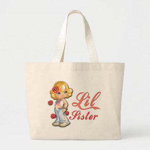 Kleine Zus en Bloemen Grote Tote Bag