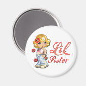 Kleine Zus en Bloemen Magneet (Voorkant / Achterkant)