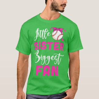 Kleine Zus Grootste Fan Honkbal Meisje T-shirt