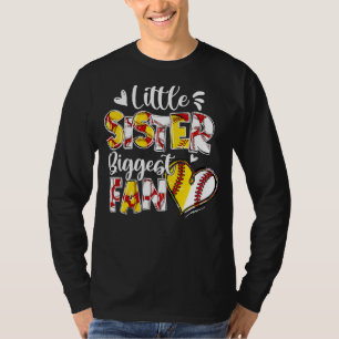 Kleine Zus Grootste Fan Leuke Teeball Zuster T-shirt