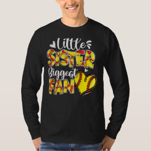 Kleine Zus Grootste Fan Softbal Zuster T-shirt