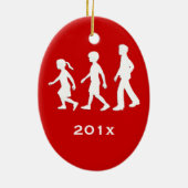 Kleine zus, grote broers: Silhouette broers en zus Keramisch Ornament (Achterkant)