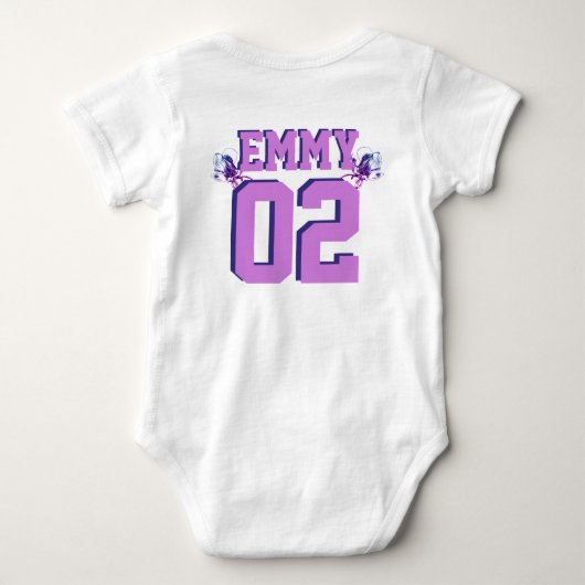 Kleine Zus Grotere Zus Orchidee Romper (Achterkant)