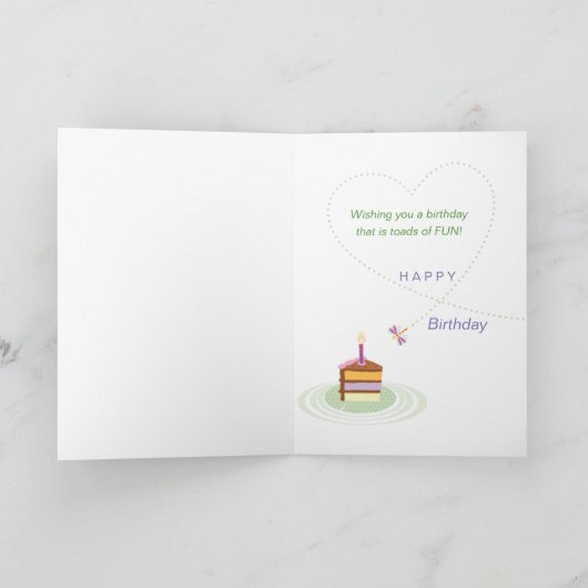 Kleine Zus Leuke Verjaardag Kikker Kaart (Binnen)