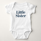 Kleine zus | Navy Matching Sibling Family Romper (Voorkant)