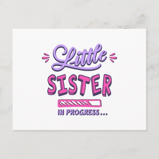 Kleine zusje lopend briefkaart (Voorkant)