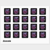 Kleine zusje lopend vierkante sticker (Vel)