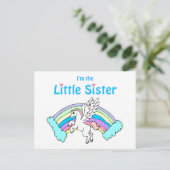 kleine zusje van unicorn briefkaart (Staand voorkant)