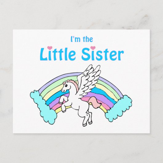 kleine zusje van unicorn briefkaart (Voorkant)