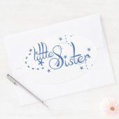 Kleine zusjes ovale sticker (Envelop)