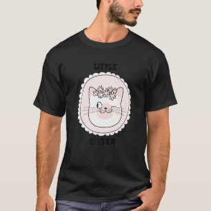 Kleine zuskat kleurrijke roze kat t-shirt