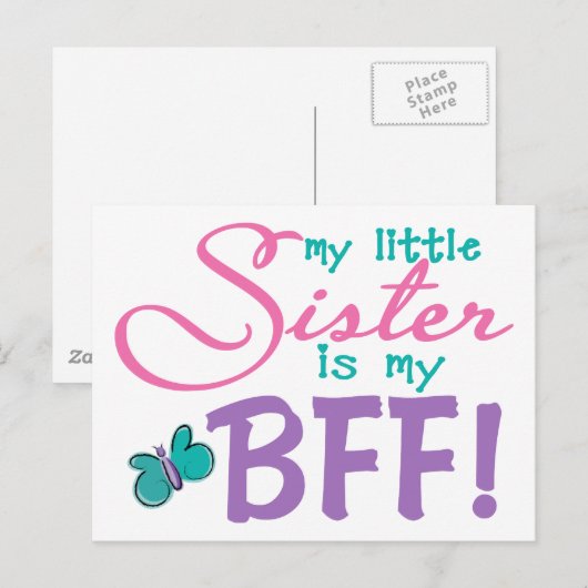 Kleine zuster BFF Butterfly Briefkaart