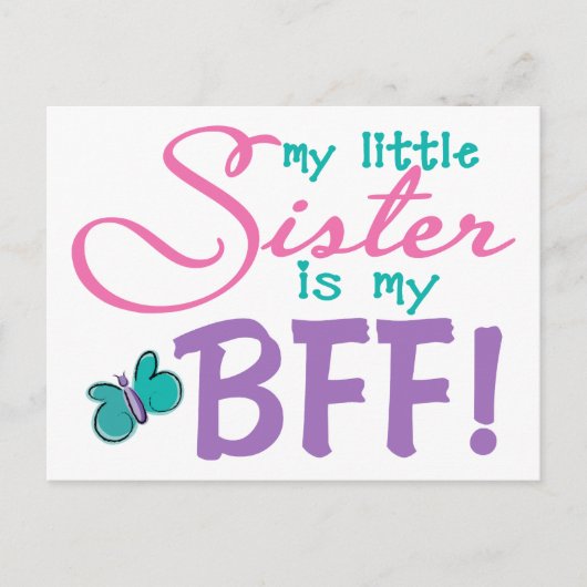 Kleine zuster BFF Butterfly Briefkaart