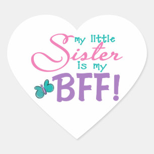 Kleine zuster BFF Butterfly Hart Sticker