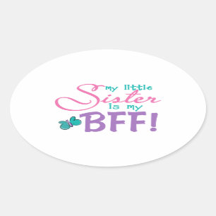 Kleine zuster BFF Butterfly Ovale Sticker