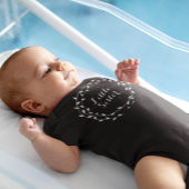 Kleine zuster Black & White Leaf Wreate Baby Girl Romper