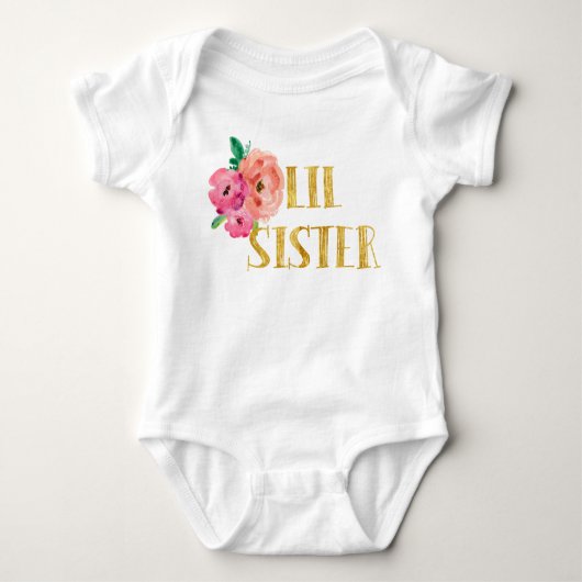 Kleine zuster Bodysuit Floral Gold Foil (Voorkant)
