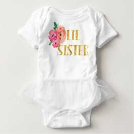 Kleine zuster Bodysuit Floral Gold Foil