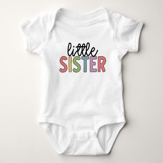 Kleine zuster Cute Matching Siblings Baby Romper (Voorkant)