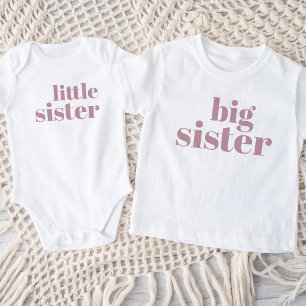 Kleine zuster Mauve Matching Sbling Familie Romper