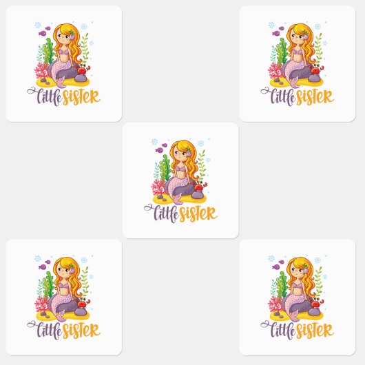 Kleine zuster 🧜 ♀️ Mermaid Labels (Groep)