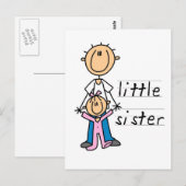 Kleine zuster met Big Brother T-shirts en cadeautj Briefkaart (Voorkant / Achterkant)