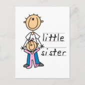 Kleine zuster met Big Brother T-shirts en cadeautj Briefkaart (Voorkant)