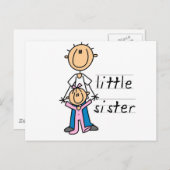 Kleine zuster met Big Brother T-shirts en cadeautj Briefkaart (Voorkant / Achterkant)