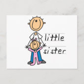 Kleine zuster met Big Brother T-shirts en cadeautj Briefkaart (Voorkant)