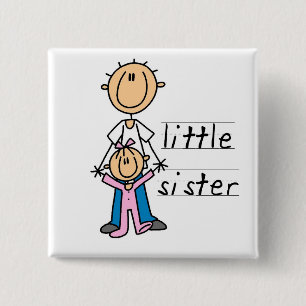 Kleine zuster met Big Brother T-shirts en cadeautj Vierkante Button 5,1 Cm