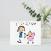 Kleine zuster met Big Sis Tshirts Briefkaart (Staand voorkant)